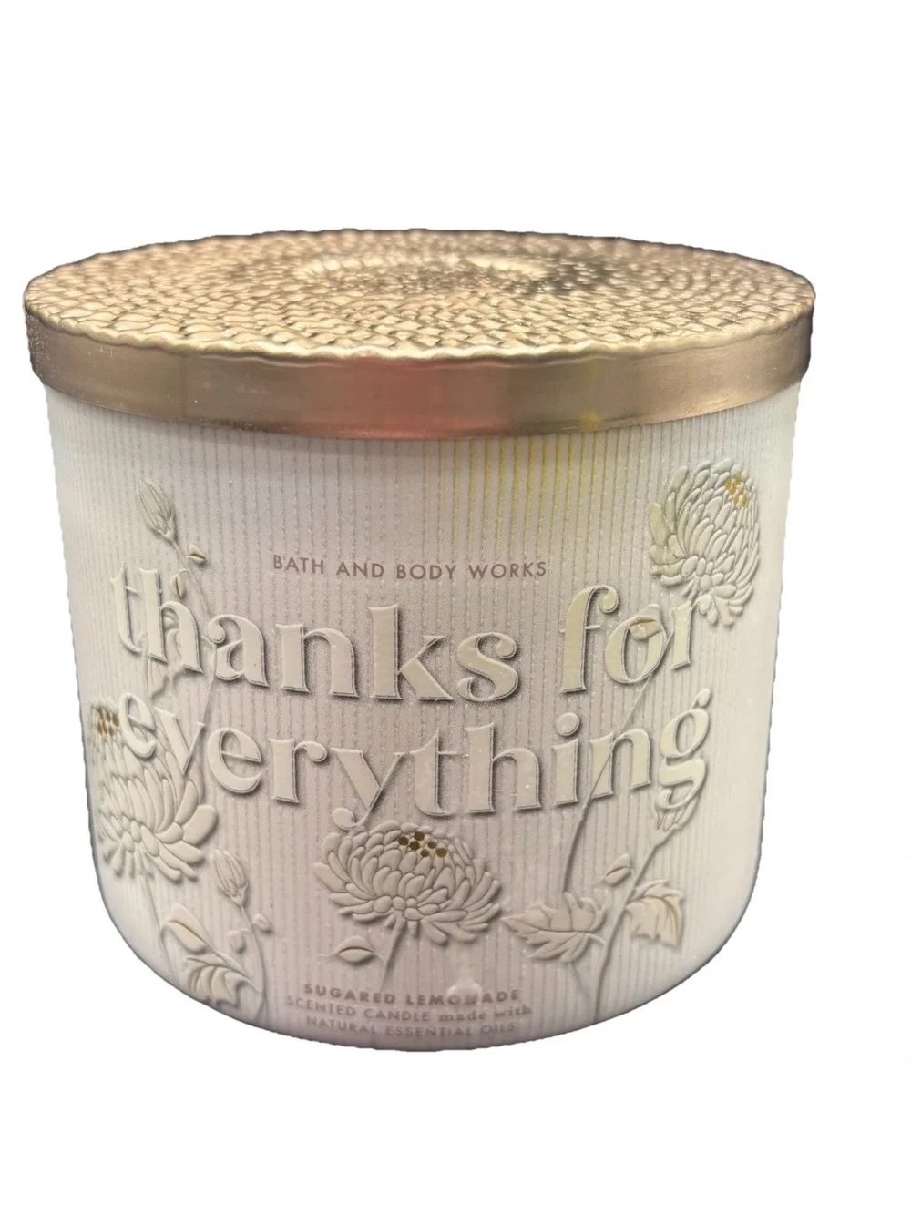 Bath & Body Works Thanks For Everything 3 Wick Candle 14.5 oz Sugared Lemonade